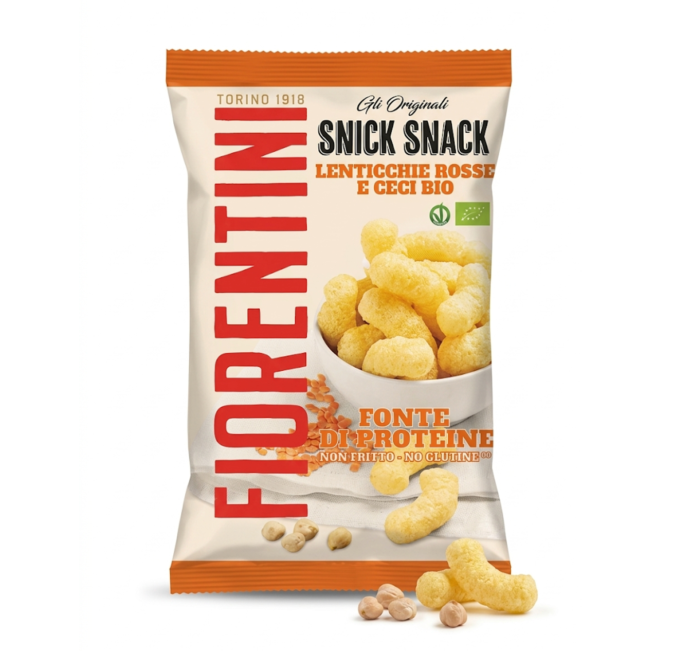 Fiorentini Lentil & Chickpea Crunchy Snack 45g High Protein and Gluten-Free
