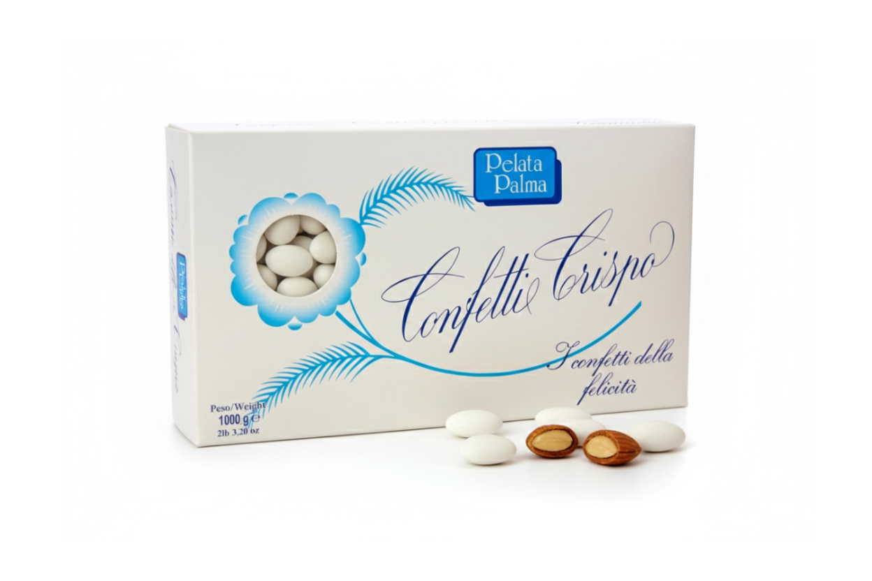 Confetti Crispo White Almond Dragees 1kg (1000g)
